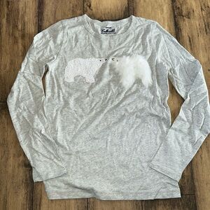 Crewcuts girls size 12 long sleeve gray top polar bears